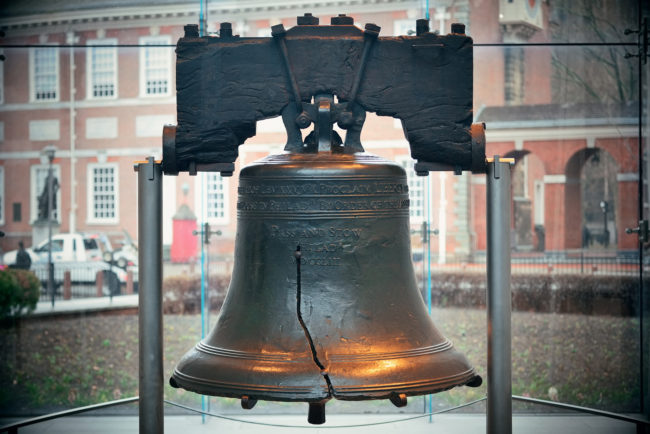 the cracked liberty bell in philadelphia