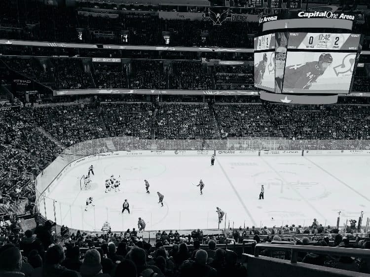 a hockey game takes place at capital one arena