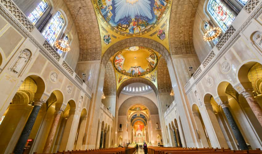 inside of the Basilica of the National Shrine of the Immaculate Conception on the Catholic University of America campus