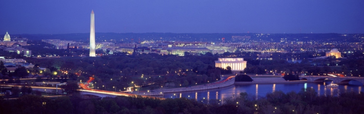 Washington DC skyline at night