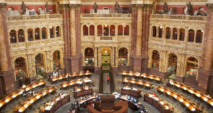 The Main Reading Room in the Library of Congress