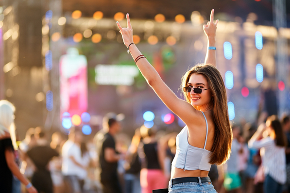 a girl at a music festival 