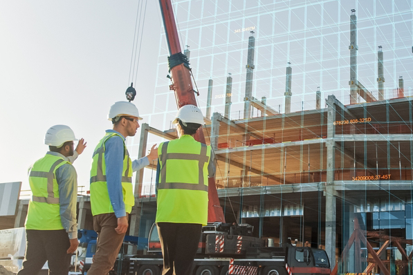 construction workers at a worksite