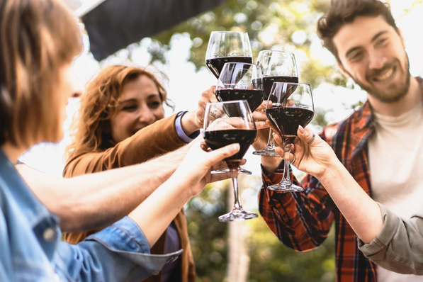 friends at a winery
